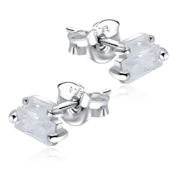Elegant Designed With CZ Stone Silver Ear Stud STS-5511